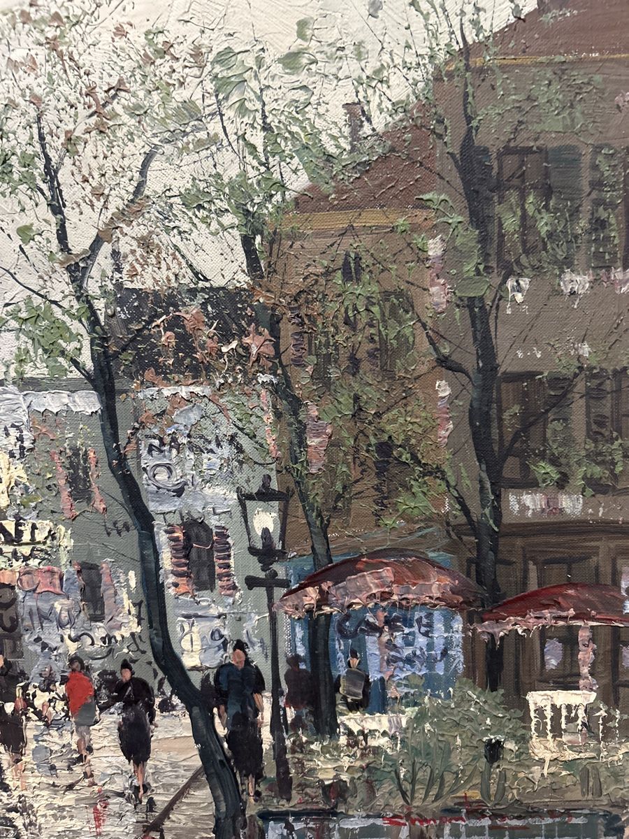 Gemälde: Ölgemälde Paris Strassenszene, Original, Simon Kramer – Gebraucht aus Glarus von KunstWerkEr-LS87 5