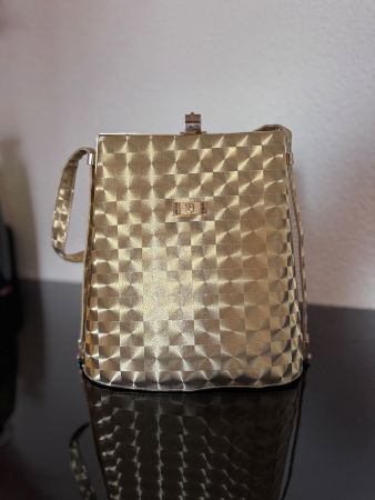 Elegante Vintage Handtasche/ Henkeltasche, Gold-Look