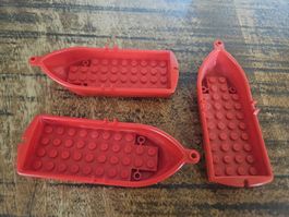 lego 2551 lot de 3 pièces Red Boat, 14 x 5 x 2 with Oarlocks