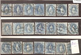 stehende Helvetia 25 Rp. 21x gut gest.