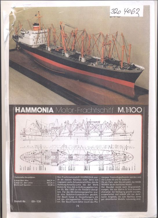 Schiffmodell-Bauplan Hammonia 1:100 | Kaufen auf Ricardo