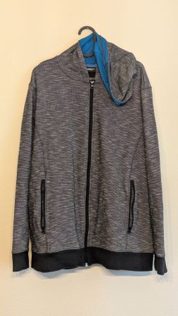 Herren Kapuzenpullover mit Reissverschluss Grau Grösse XL
