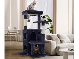 Kratzbaum Kletterbaum Katzenbaum 127cm Katzenhaus dunkelgrau