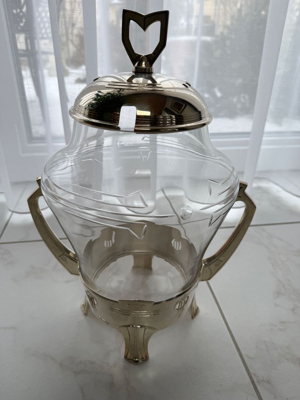 Bicchieri: Art Deco Silber Glas Bowle um 1910 – Usato da Wöschnau venduto da Vinsale 1