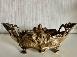 Petite Jardinière  Art Nouveau en Bronze, décor floral