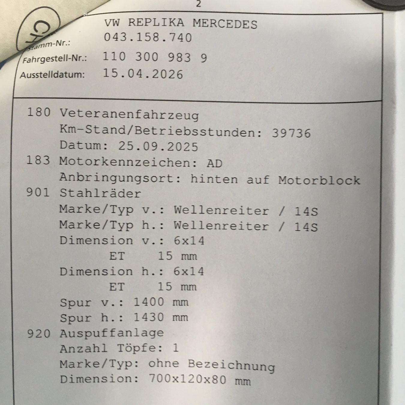 VW Automobili: VW Replica Mercedes – Usato da Schübelbach venduto da Sportsder 6