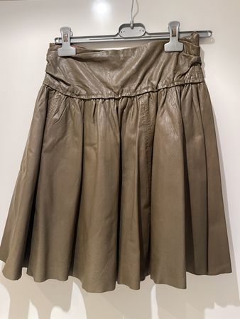 Schicker Lederrock in Khaki, Gr. 36