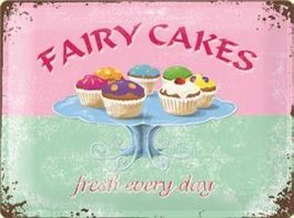 Blechschild-FAIRY CAKES-FRESH EVERY DAY - 30 X 40 CM