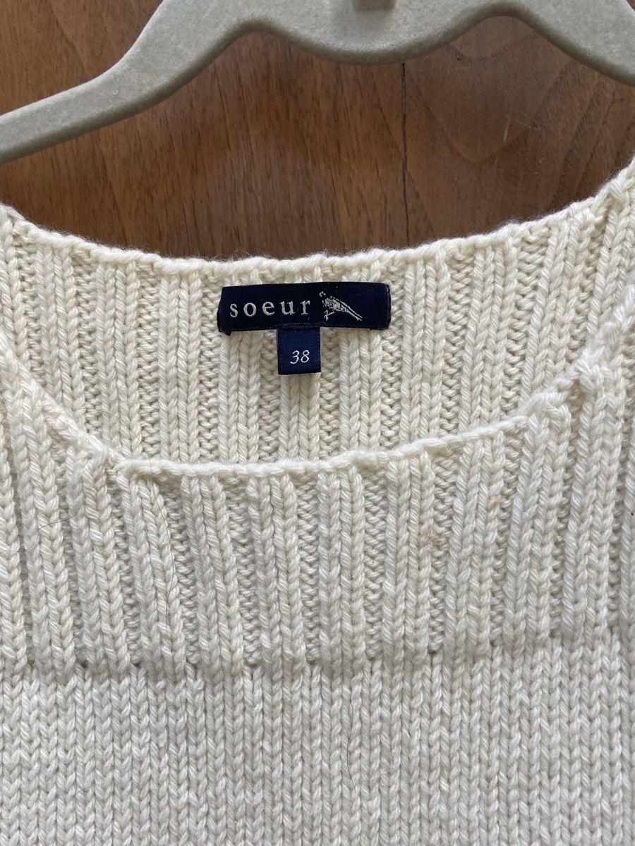 Top: Pull sans manches Soeur écru taille 38 neuf – Usato da St-Blaise venduto da Zobolo 1