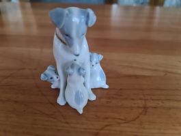 Porzellanfigur Pfeffer Gotha Hundefamilie