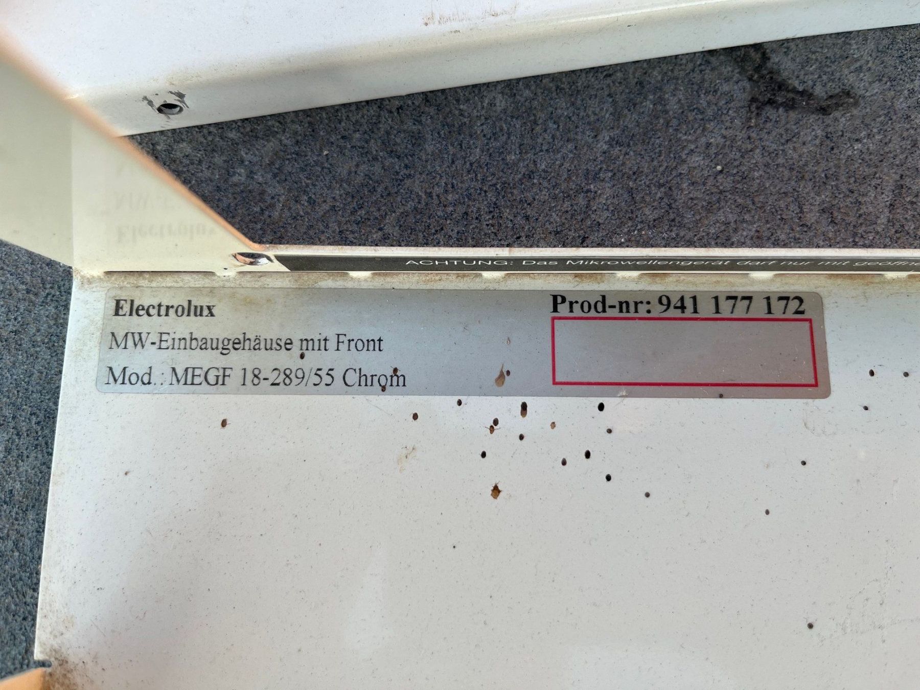Komplettküchen: Electrolux MW-Einbaugehäuse mit Front – Gebraucht aus Uesslingen von uegaga 1