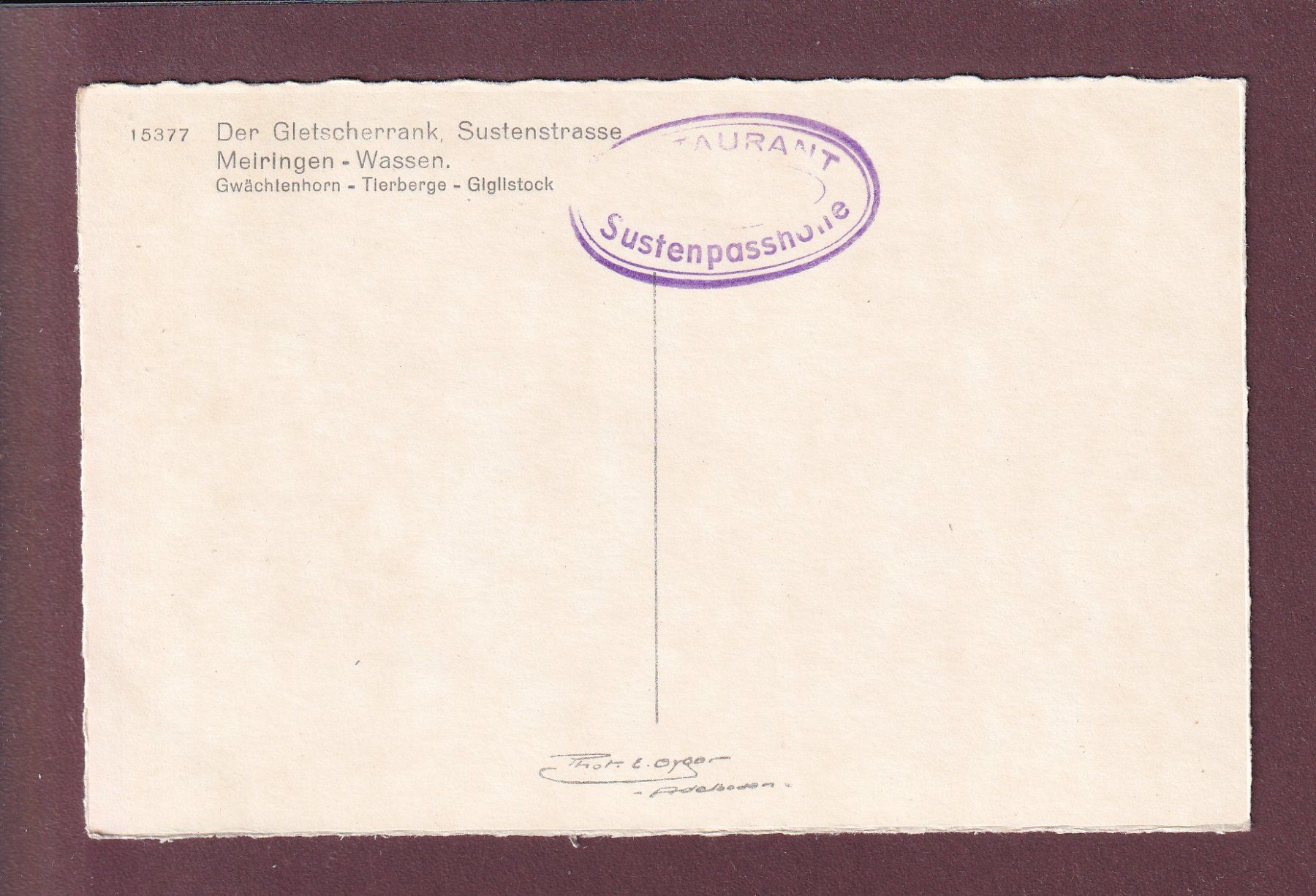 Cartes postales: SUSTENSTRASSE - Gletscherrank – D'occasion à Pully par nicecards 1