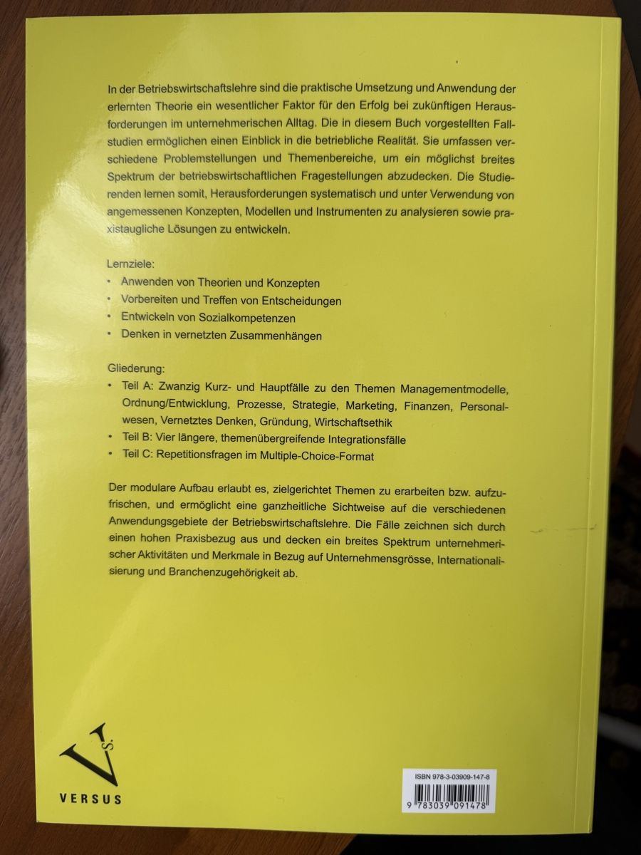 Bücher: BWL Casebook – Neu (gemäss Beschreibung) aus Ittigen von sim_s229 1