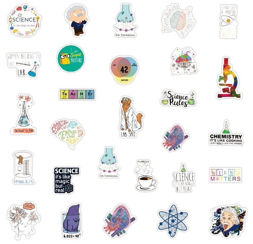 Sticker: Wissenschaft Science Einstein Physik Fun 50 tlg Stickerset – Nuovo e nell'imballaggio originale da Dättlikon venduto da easythings 7