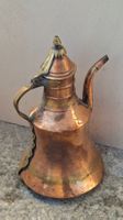 Antike Kupfer und Messing Kanne, verziert, 38 cm Hoch
