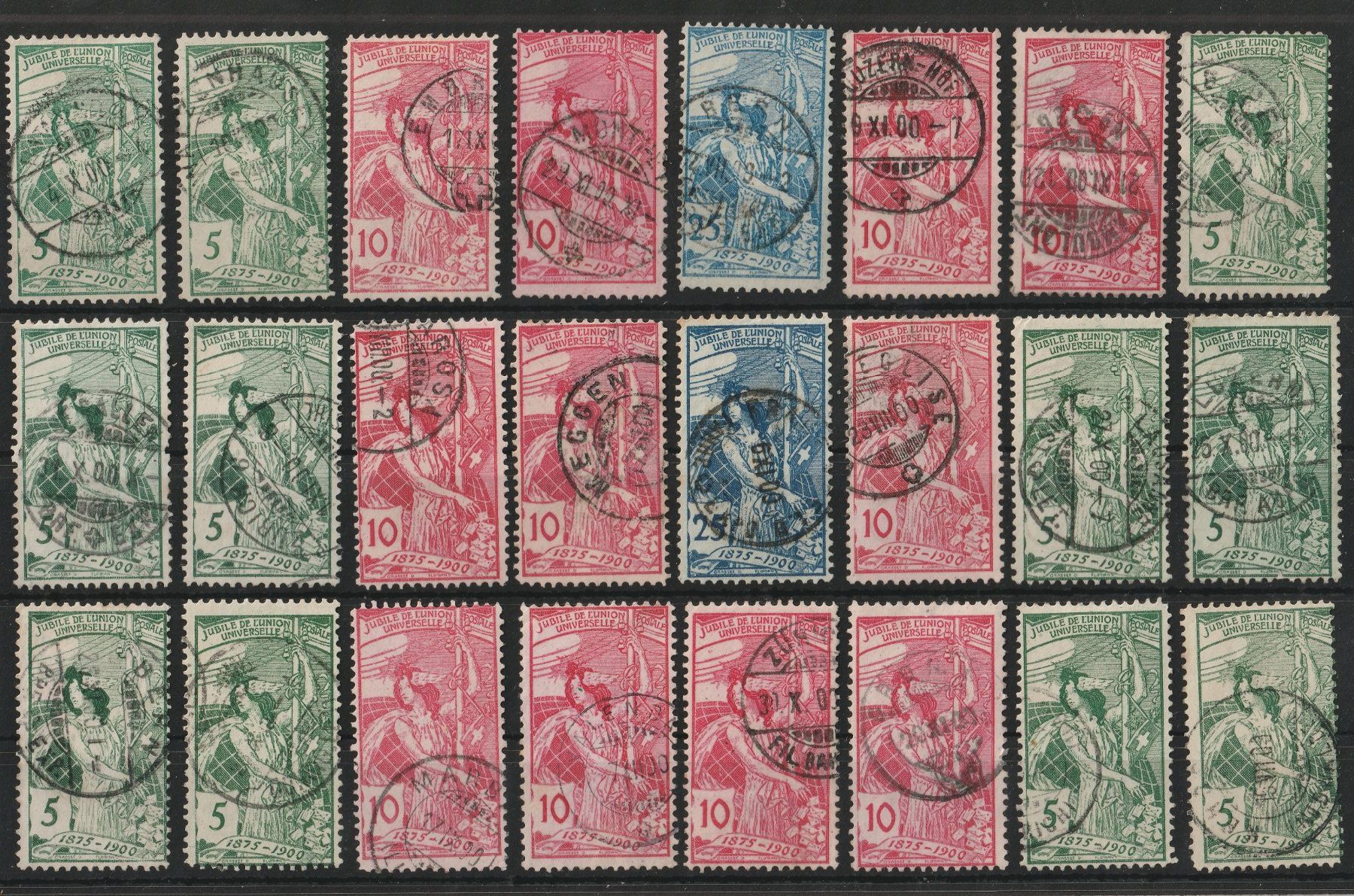 Alle Briefmarken: Lot UPU 1900. gestempelt – Gebraucht aus Kradolf von Sibang2