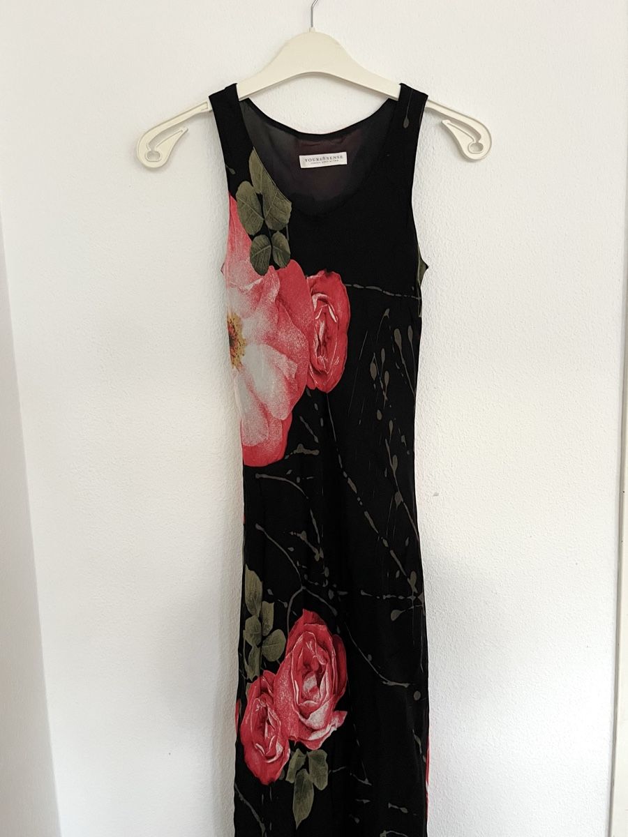 C&A Vestiti: ELEGANTES SCHWARZES BLUMENKLEID GR. 36 – Nuovo (secondo la descrizione) da Basel venduto da JJ.Elena 1