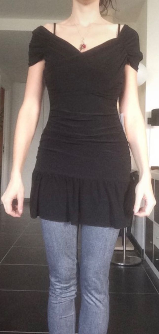 Tuniche: Robe mini ou tunique noire drapée Yendi taille S neuve – Nuovo e nell'imballaggio originale da Coppet venduto da Vanessamode 6