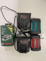 Bosch 36V Akku-Set: 2x Ladegerät AL 3620 CV & 2x 36V Akku