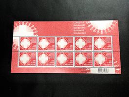 SCHWEIZER BRIEFMARKEN "COVID-19 SOLIDARITÄT" – 10ER-BOGEN