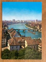 AK Basel. Blick auf Rhein und Rheinbrücken