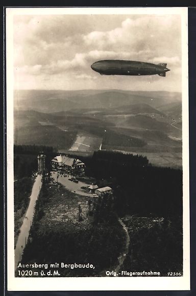 Foto & Poster: Wildenthal, Zeppelin über dem Auersberg – Usato da Berlin venduto da bartko-reher