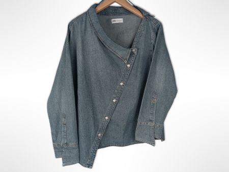 ZARA Jeans-Bluse asymmetrisch Gr. M