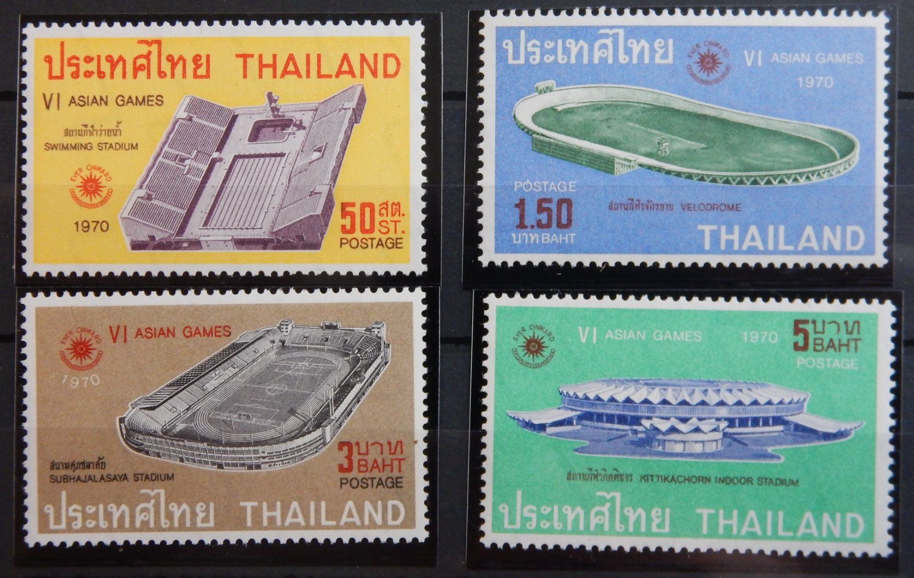 Tutti i francobolli: Thailand Kat. 569-572 ** 1970 – Usato da Zürich venduto da Muehlekauf