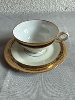 Elegante Vintage Teetasse mit Unterteller, Golddekor