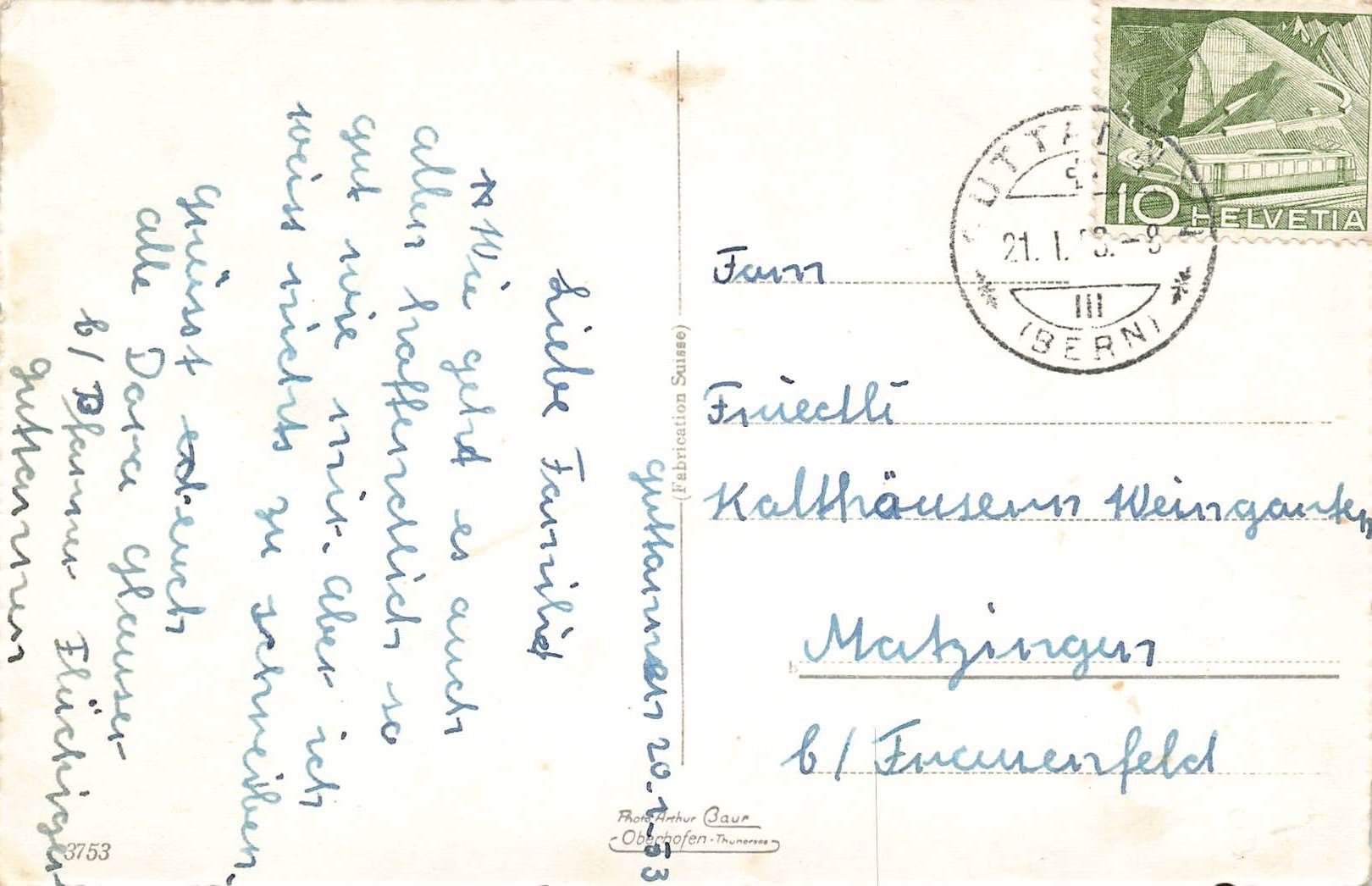 Cartoline postali: Guttannen (BE) Dorfansicht – Usato da Biasca venduto da Blenio71 1