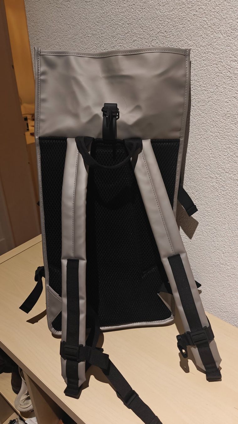 Rains Zaini: RAINS Rolltop Rucksack Large 28L Grey – Usato da Vevey venduto da dal_2m29 1