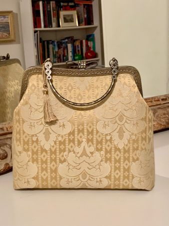 Luxuriöse Brokat Damen Handtasche - handgefertigt