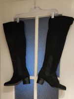 Schwarze Wildleder Overknee Stiefel Gr. 39, Herbst Trend!