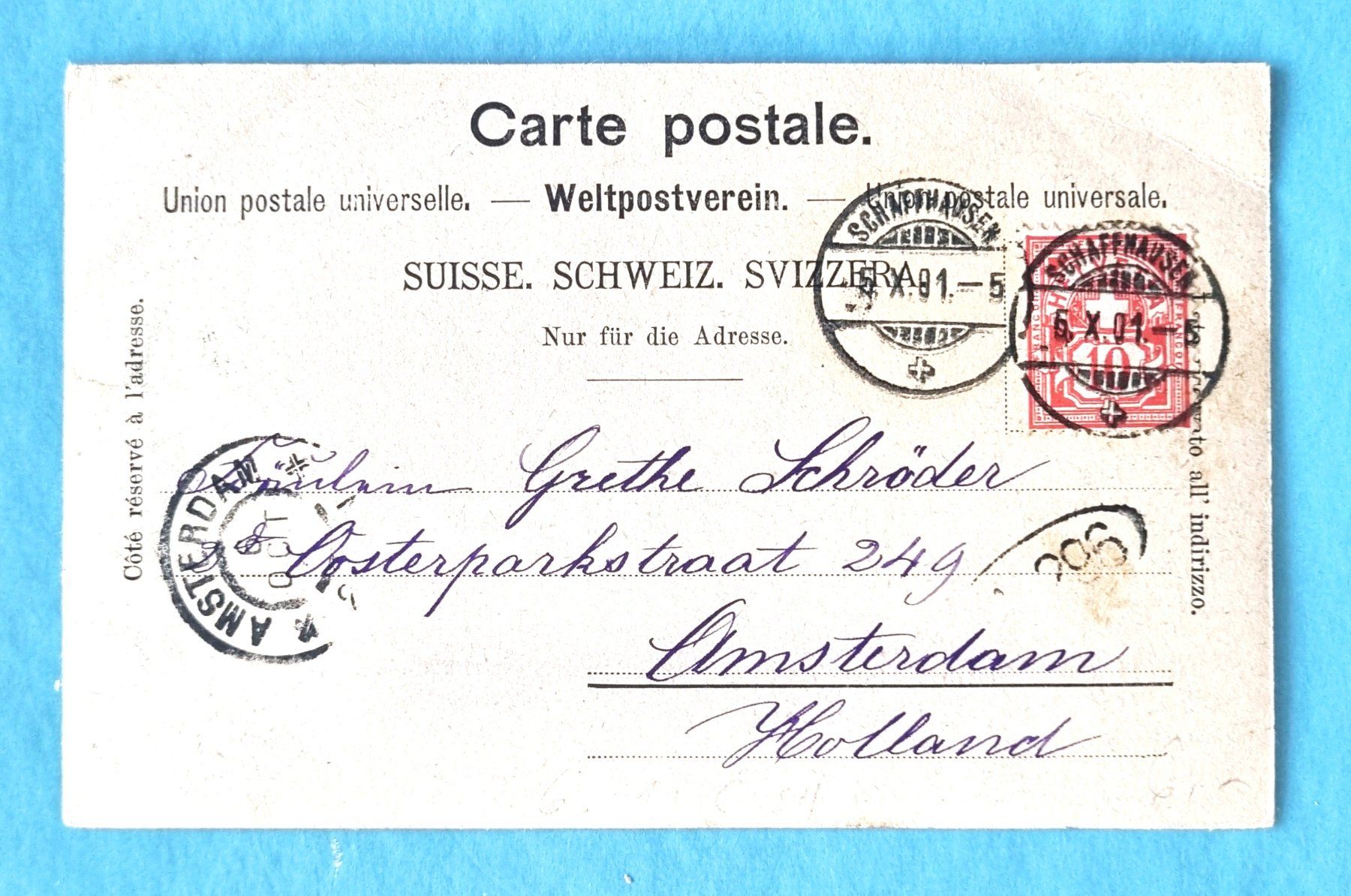 Ansichtskarten: Schaffhausen - Bahnhof - 1901 – Gebraucht aus Rothrist von RROENK 1