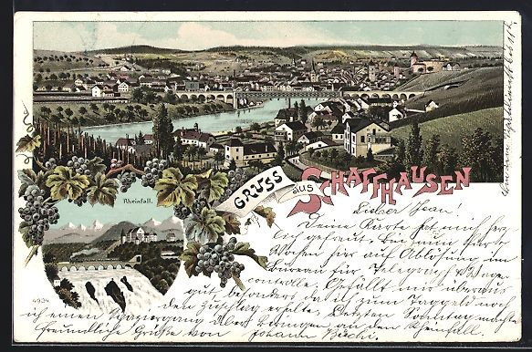 Ansichtskarten: Litho Schaffhausen, Teilansicht mit Br – Gebraucht aus Berlin von bartko-reher