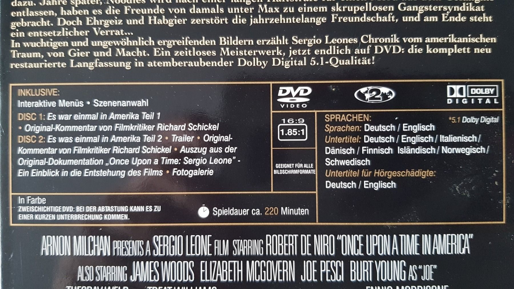 Tutti i DVDs: DVD Es war einmal in Amerika /2 Disc – Usato da Oetwil am See venduto da fineli2 1