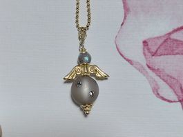 Engels-Kette  Silber vergoldet 925mit Labradorit und Polaris
