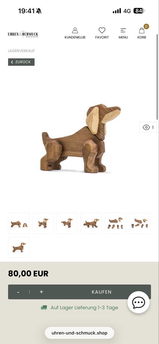 Statuette: Dackel Holzfigur Magnetisch - NEU - Originalpreis 75,- – Nuovo e nell'imballaggio originale da Meilen venduto da mdiver83 7