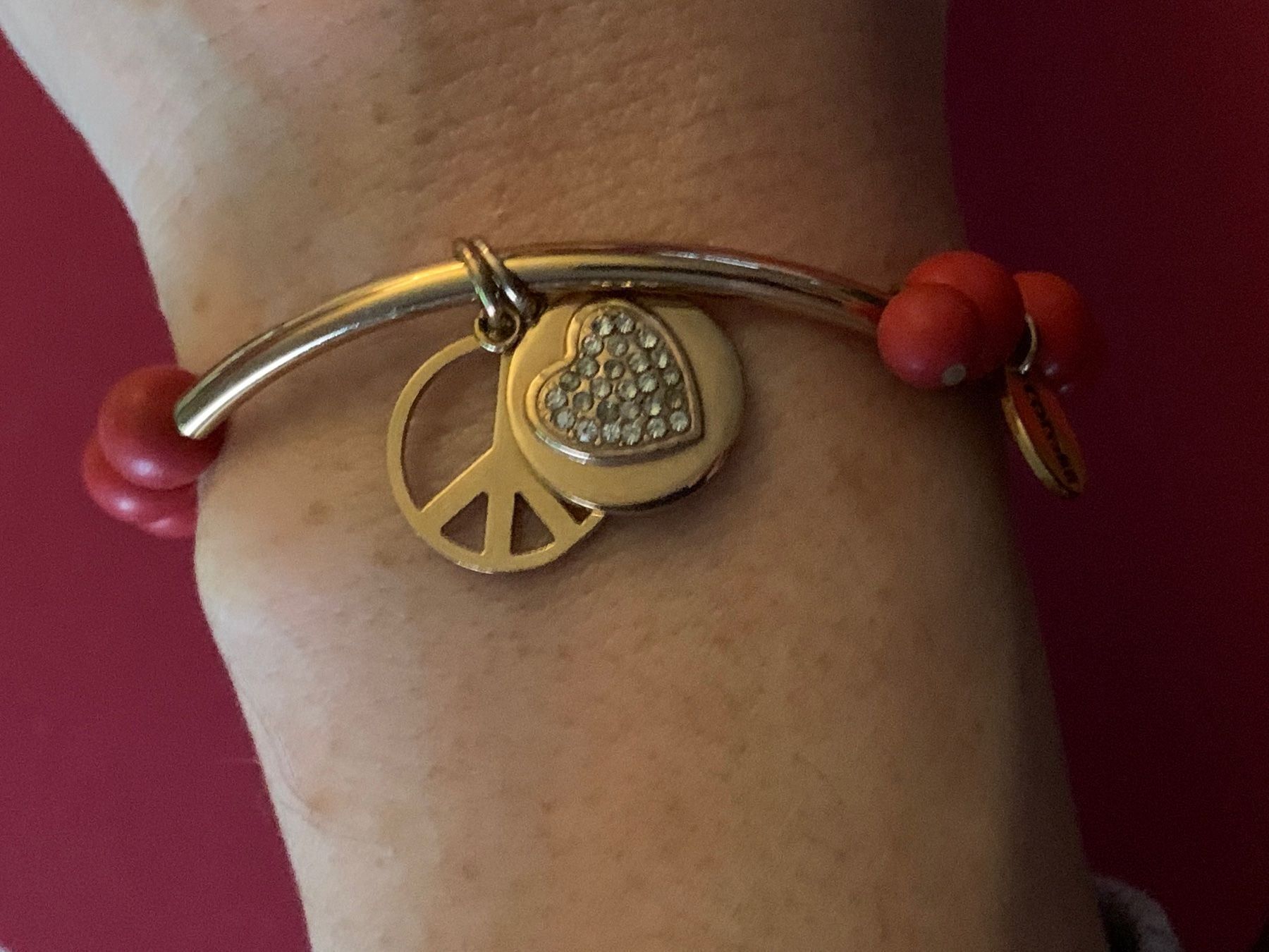 Bracelets: Armband peace & hearth red – D'occasion à Dittingen par Bijoubelle 6