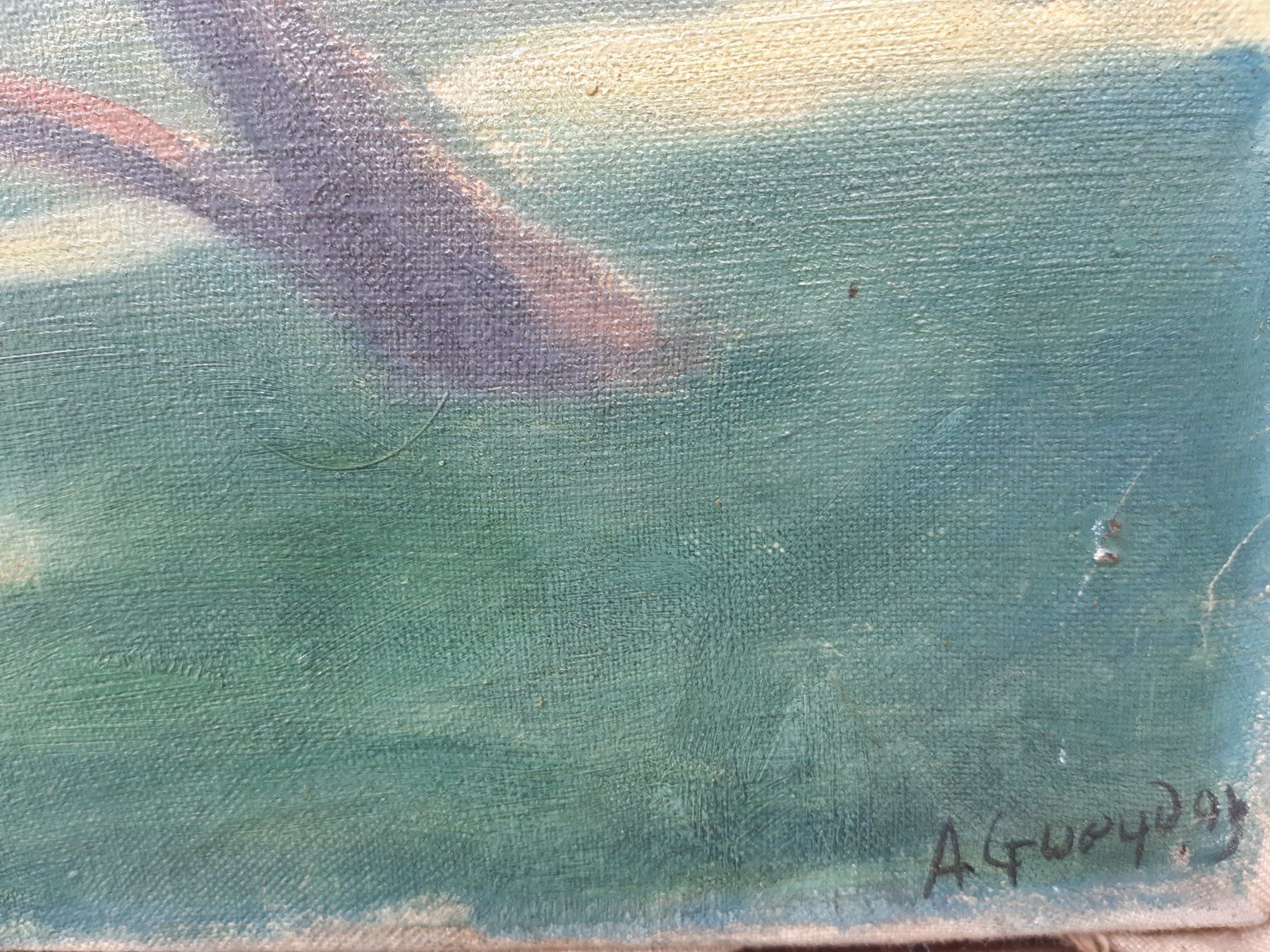 Dipinti: A. GUEYDAN (1895-1981)paysage campagnard – Usato da Lausanne venduto da leneko 3