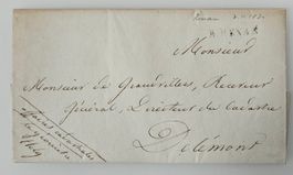 Routenstempel 1831 mit SEHR seltenem Balkenstempel Renan