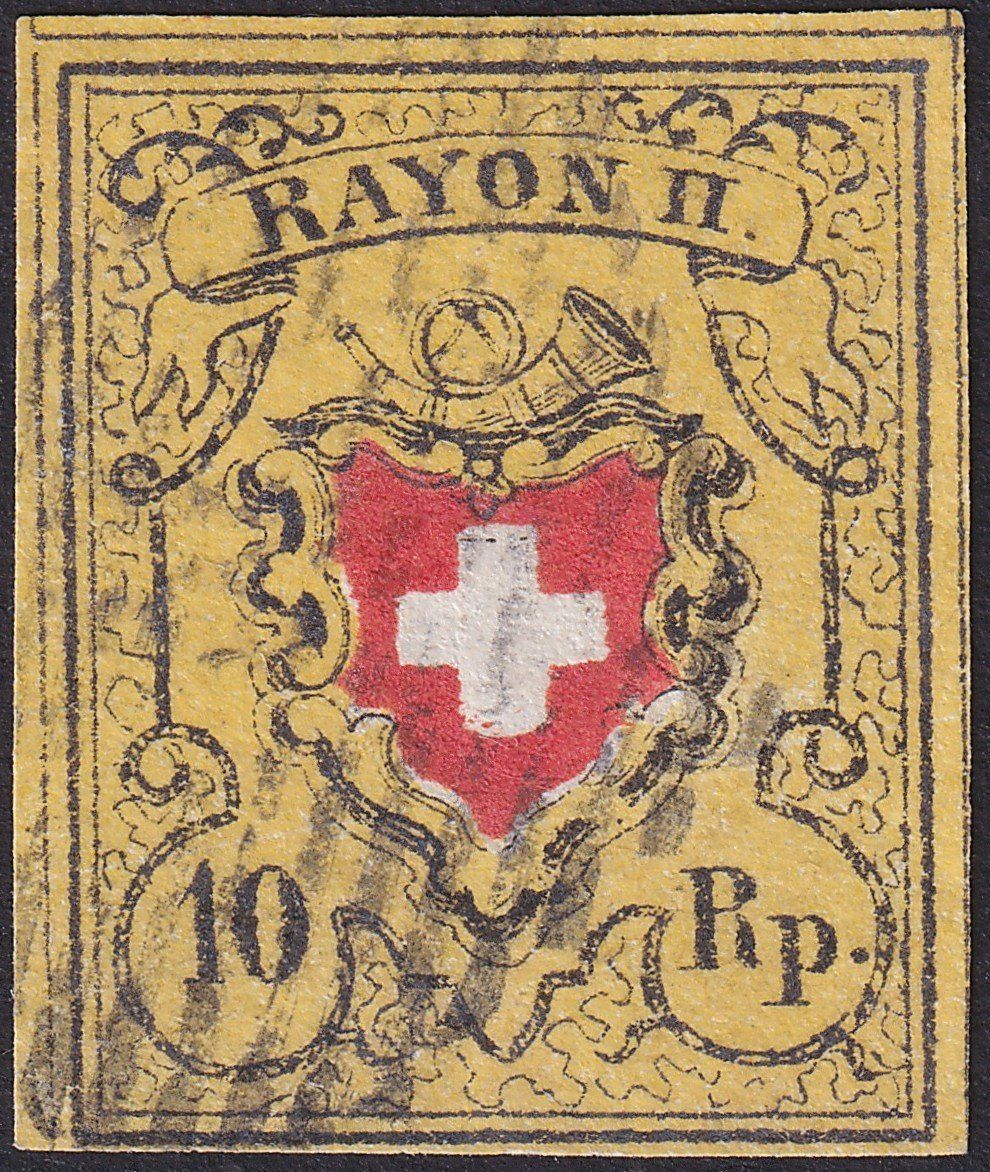 Alle Briefmarken: T.9 B-LO, mit markantem Plattenfehler, fehlerfreie Rayon. – Gebraucht aus Sursee von Luzernerraute 1