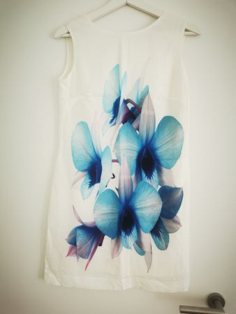 Kleid blumenprint weiss Grösse 34, Top Zustand