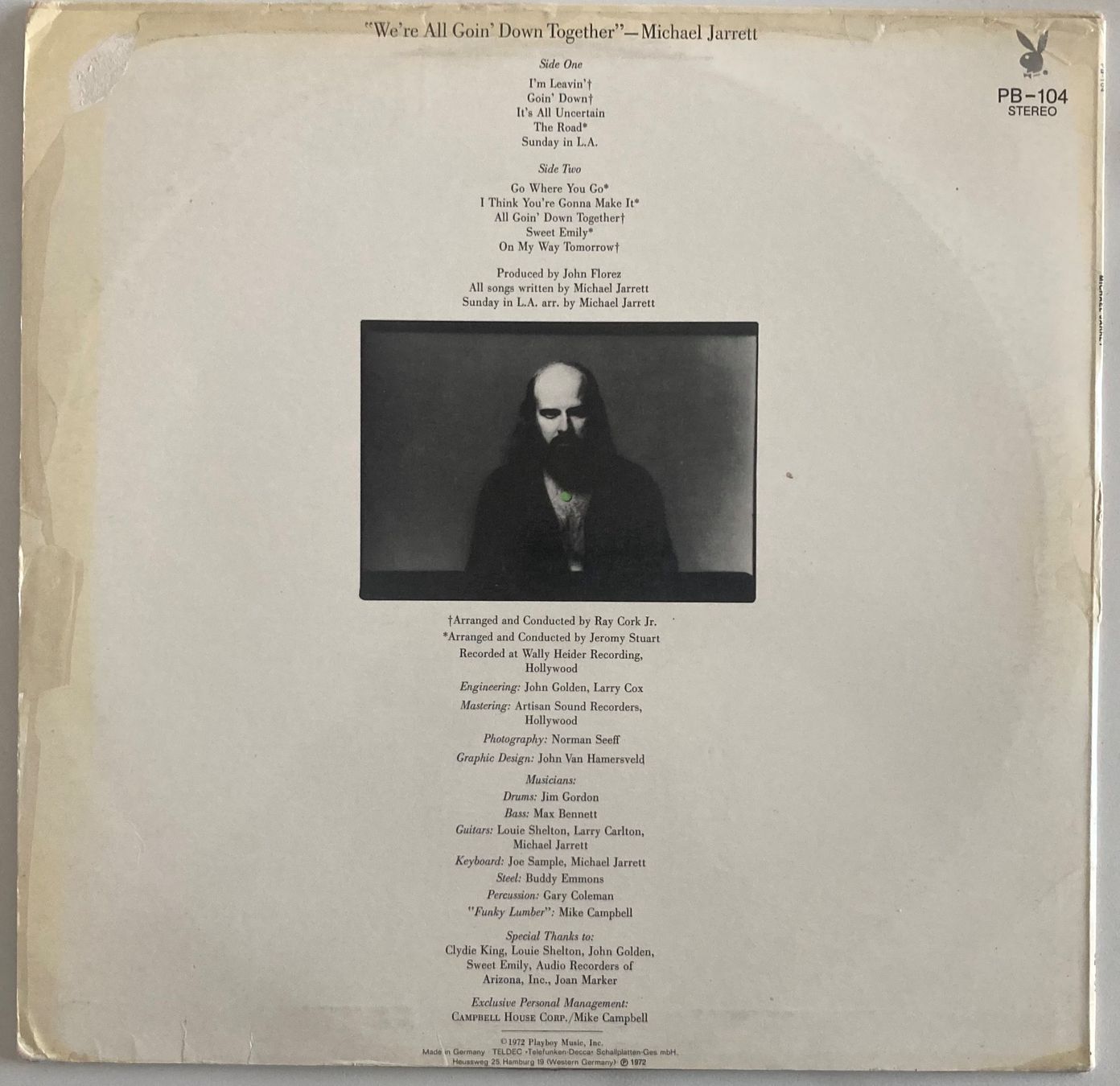 Schallplatten: MICHAEL JARRETT - WE'RE ALL GOING DOWN TOGETHER – Gebraucht aus Poliez-Pittet von Newtown-Records 1