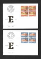 2 FDC 466 - 467 Serie Viererblöcke Europa ET Bern 28.4.1969
