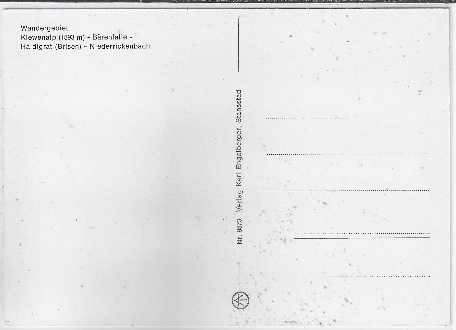 Cartoline postali: Wandergebiet Klewenalp Panorama – Usato da Ettingen venduto da Kartenplanet 1