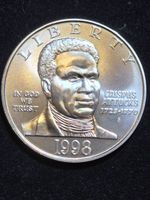 Crispus Attucks Gedenkmünze, 1 Dollar, Jahrgang 1998, Top!