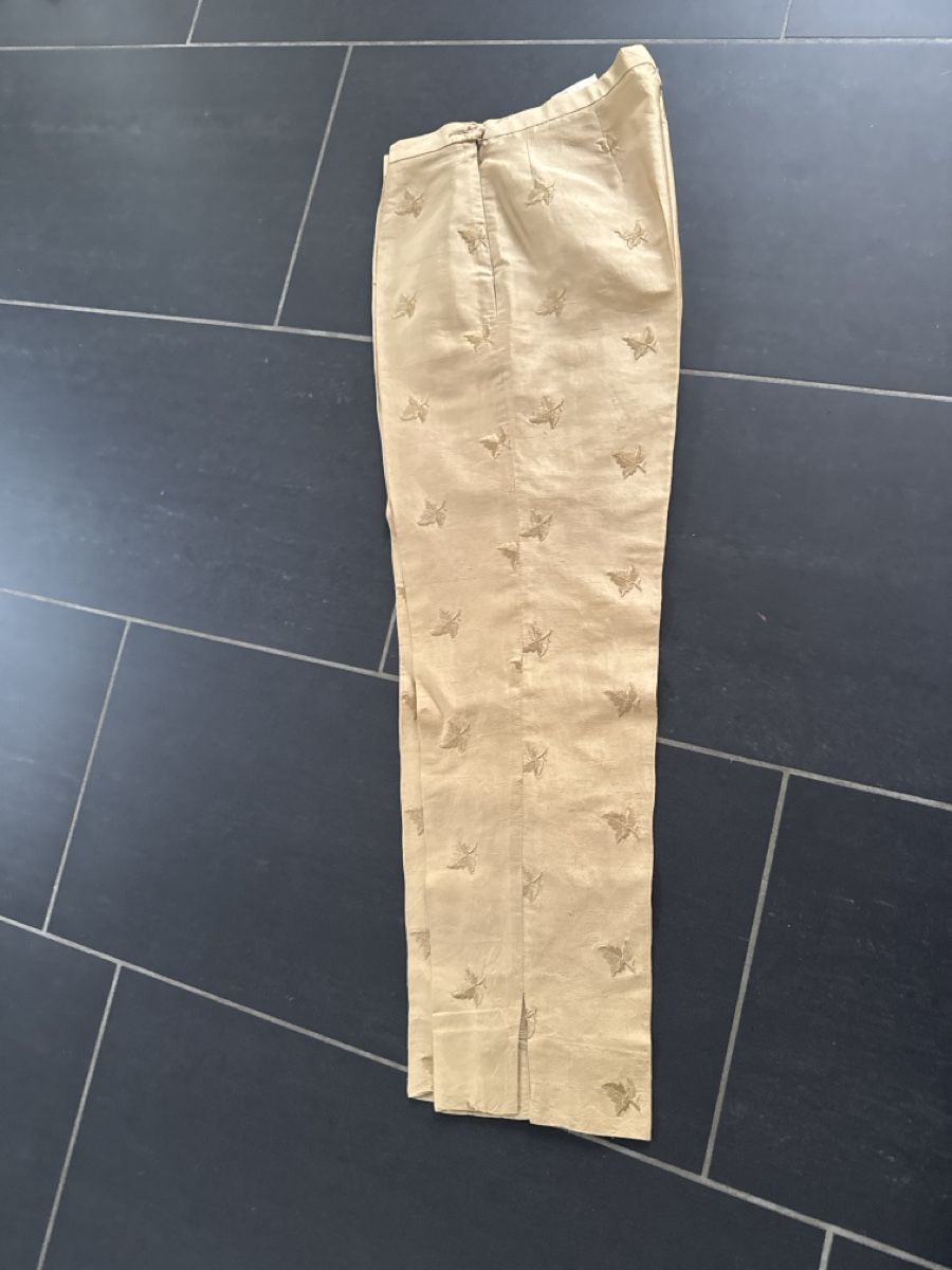 Peserico Pantaloni: Seide 3/4 Sommerhose mit Blattmuster, Gr. 34 – Usato da Oberweningen venduto da Jogi2 1