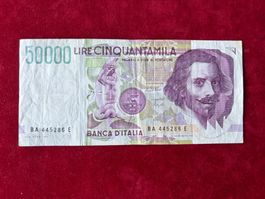 ITALIA- 50'000 Lire 27 Maggio 1992 Gianlorenzo BERNINI