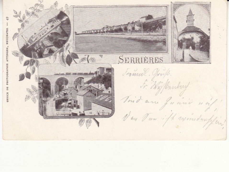 Ansichtskarten: Serrières 1902 – Gebraucht aus Bürglen TG von StampGraf